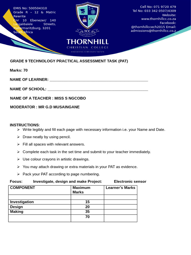 Grade 9 Pat Technology | PDF