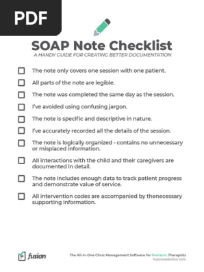 SOAP Note Checklist