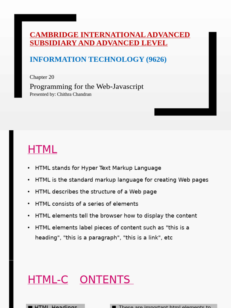 Javascript Lesson 1 - Notes | PDF