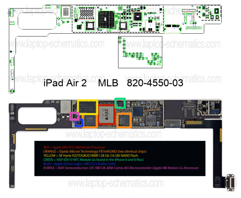 Apple Ipad Air 2 MLB# 820-4550 - Component Layout | PDF
