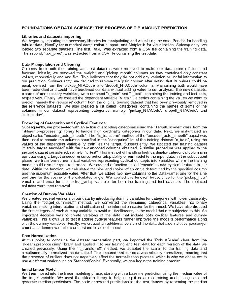 Foundations of data science final work pdf