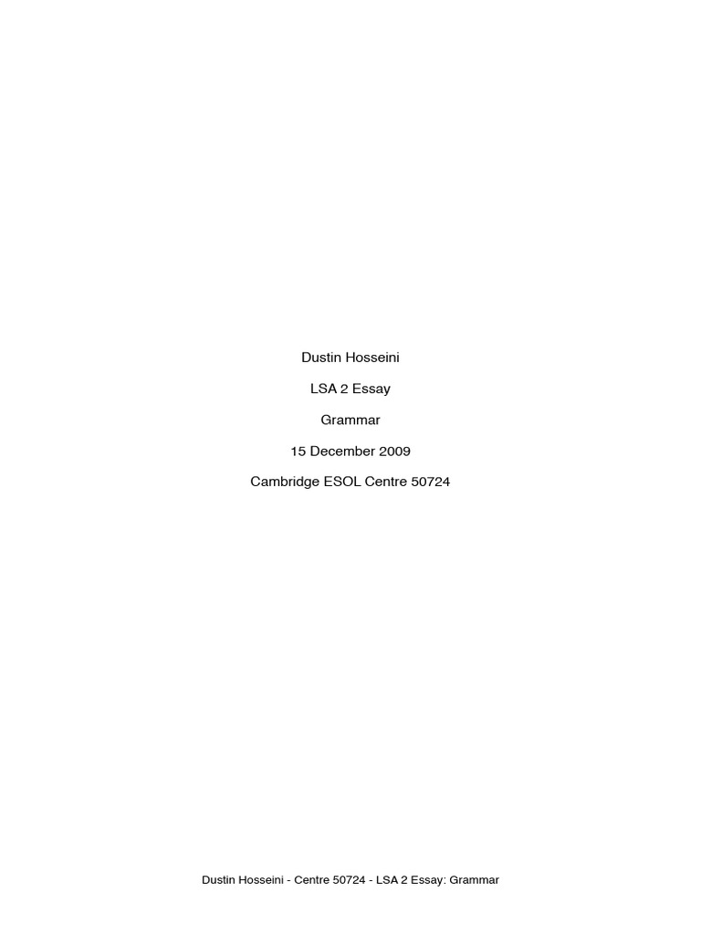 Cambridge Delta LSA 2 Essay Grammar | PDF