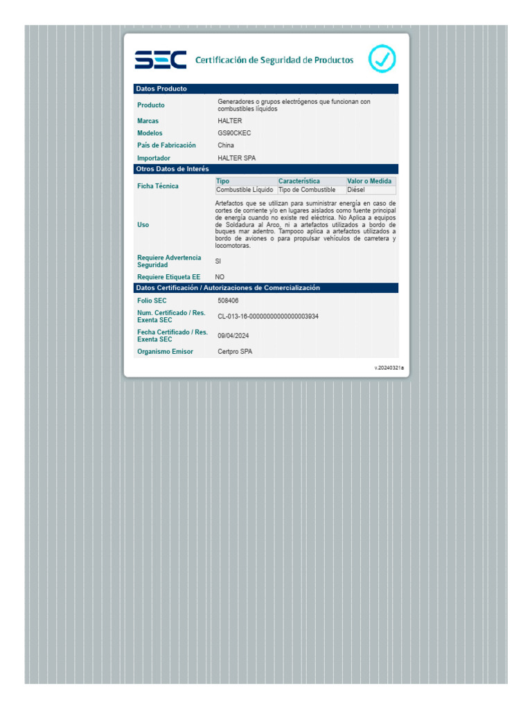 Sello SEC de Certificación de Seguridad de Productos | PDF