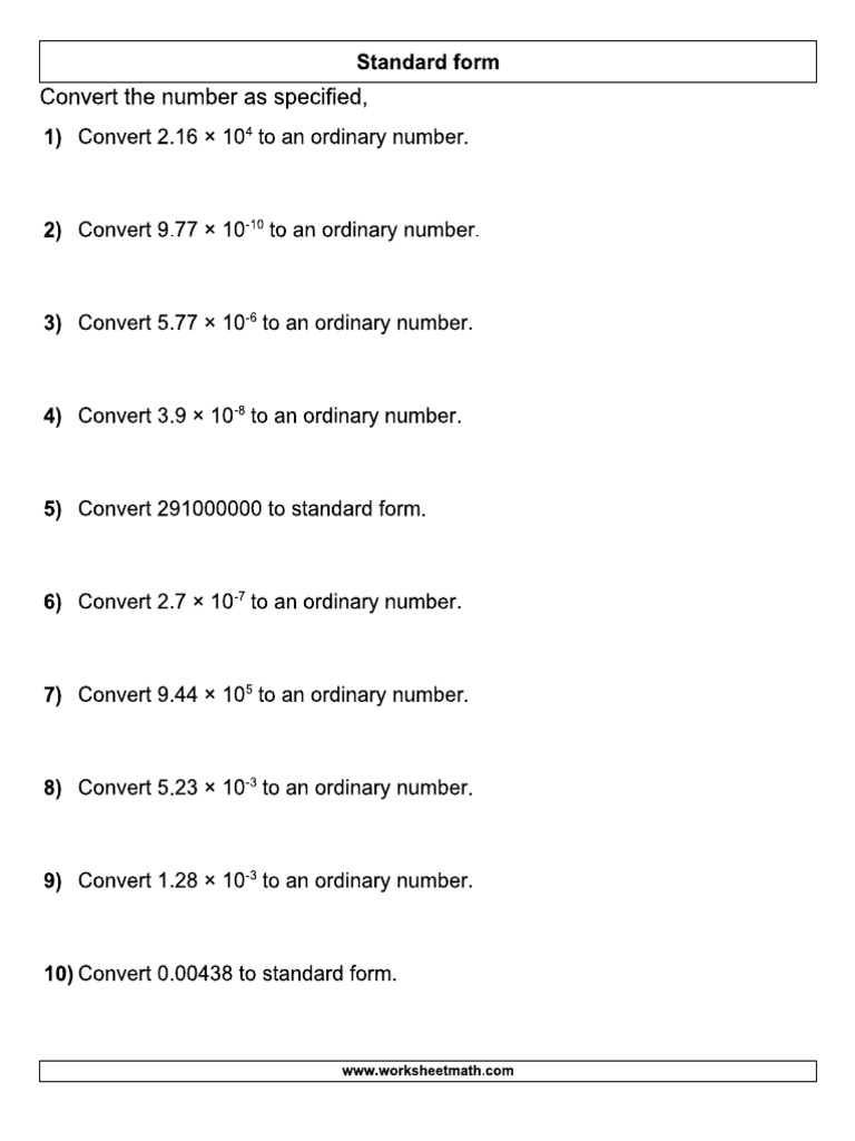 Standard Form Test Paper | PDF