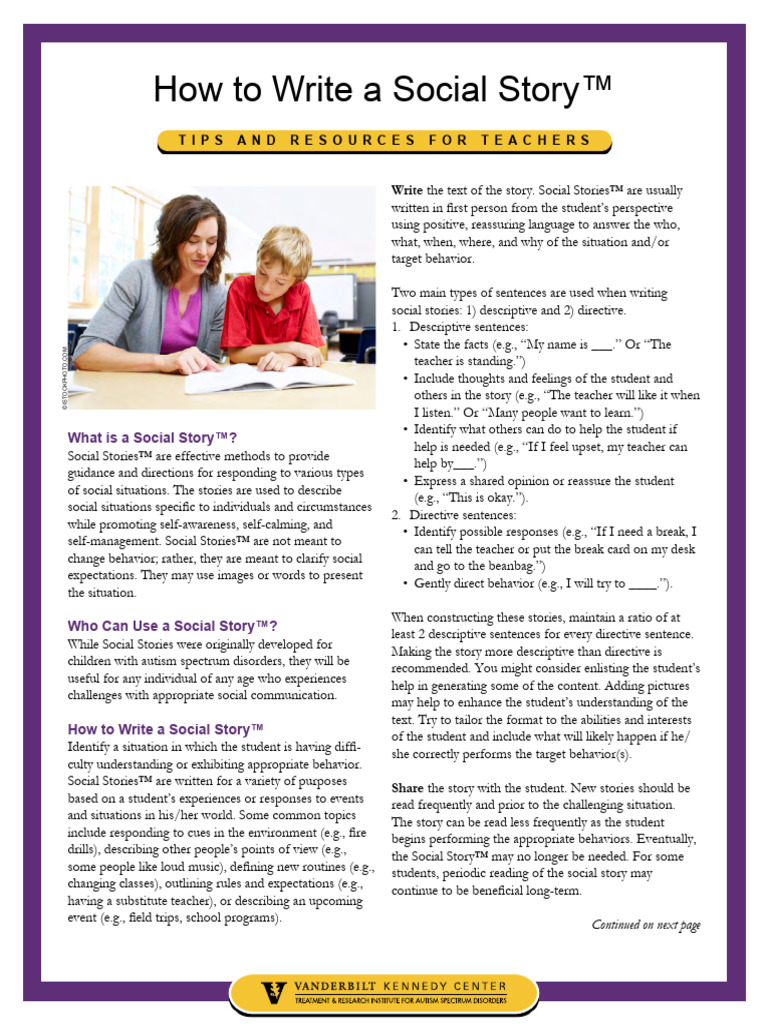 How To Write A Social Story | PDF