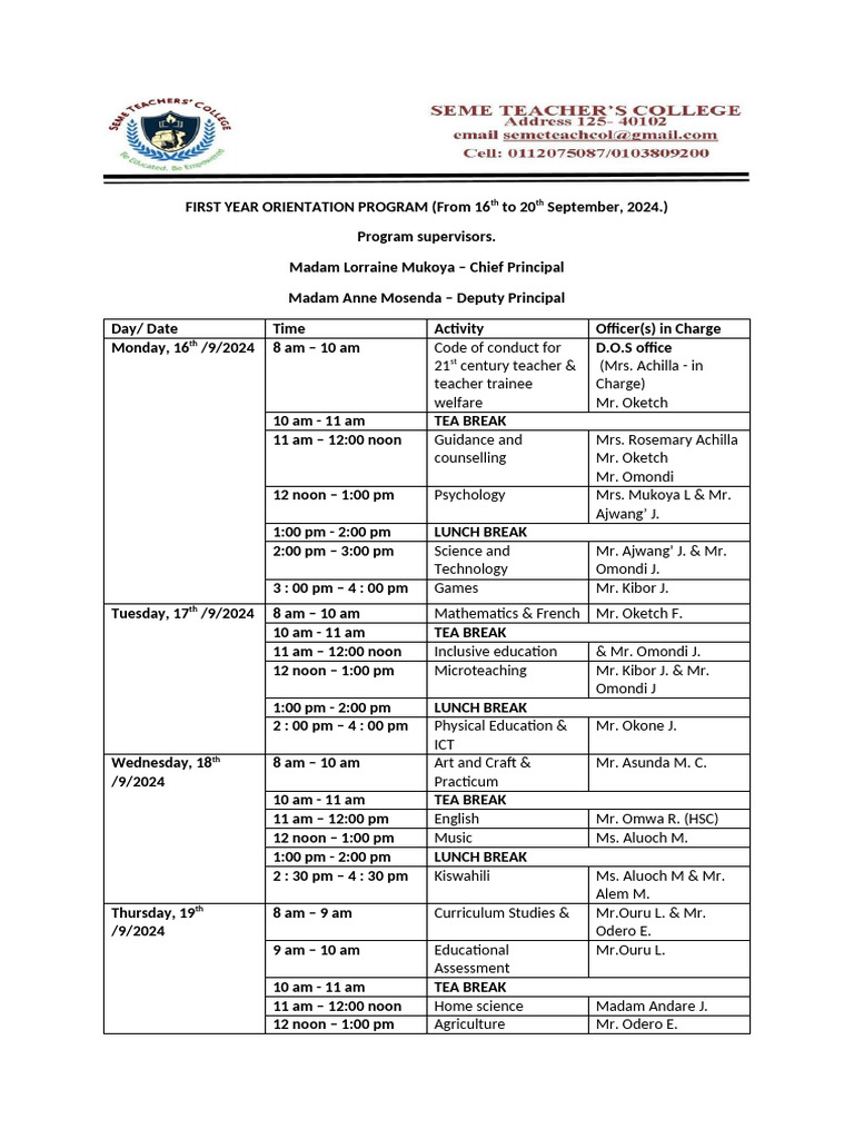First Year Orientaqtion Program | PDF