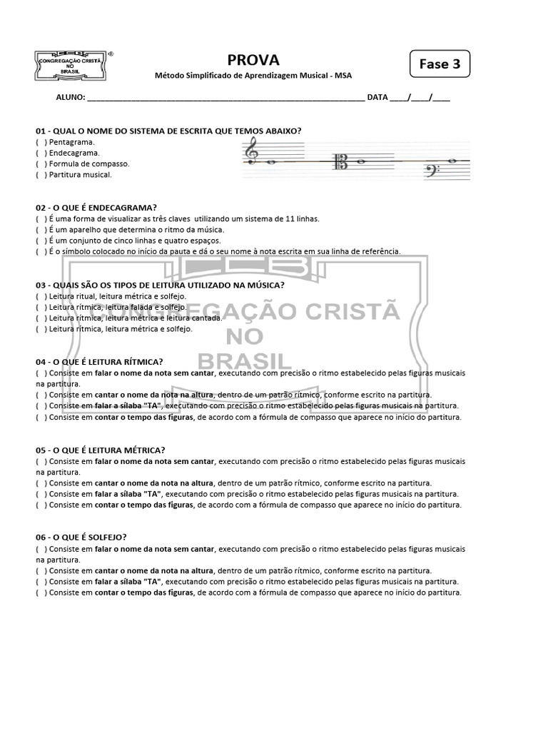 Prova Da Fase 3 | PDF