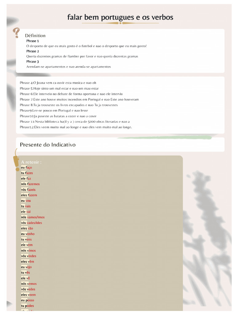 Falar Bem Portugues e Os Verbos | PDF