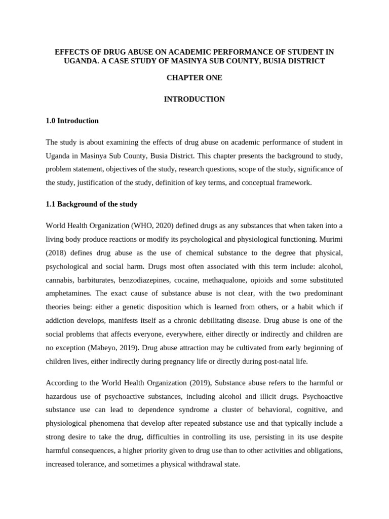 Impact of Drug Abuse on Students' Performance | PDF | Substance Abuse ...