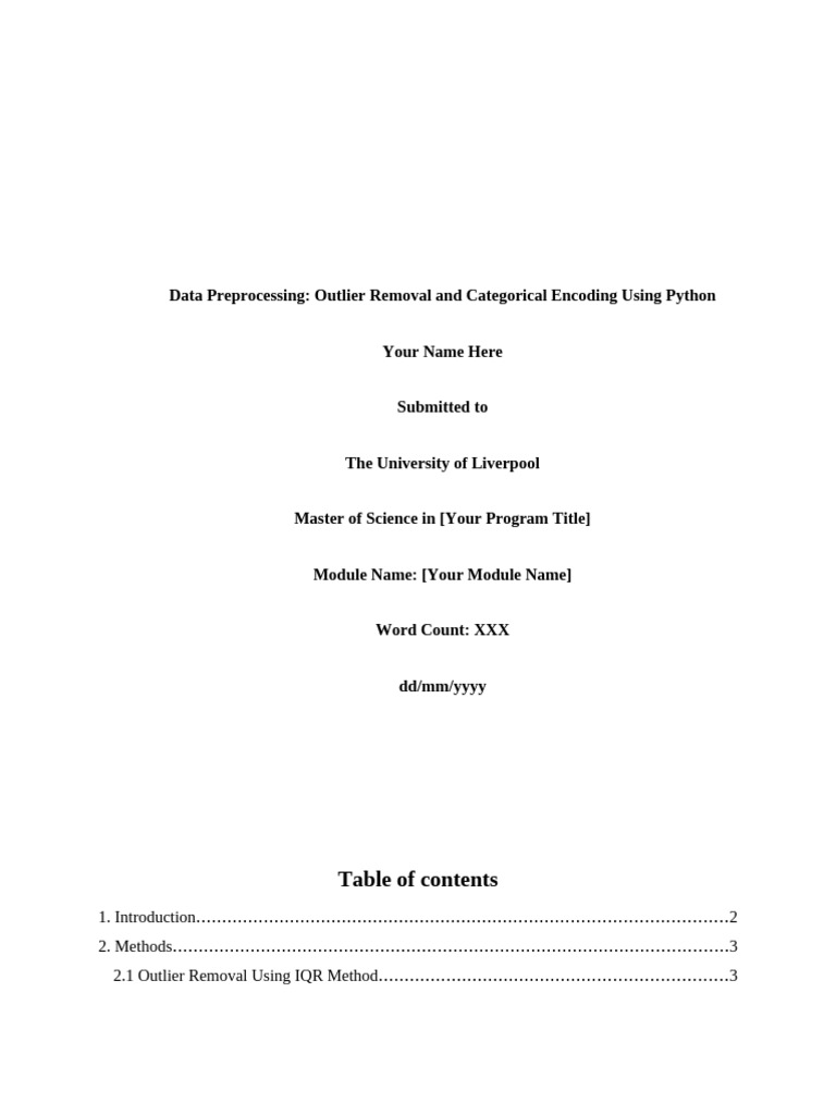 Data Preprocessing Outlier Removal And Categorical Encoding Pdf