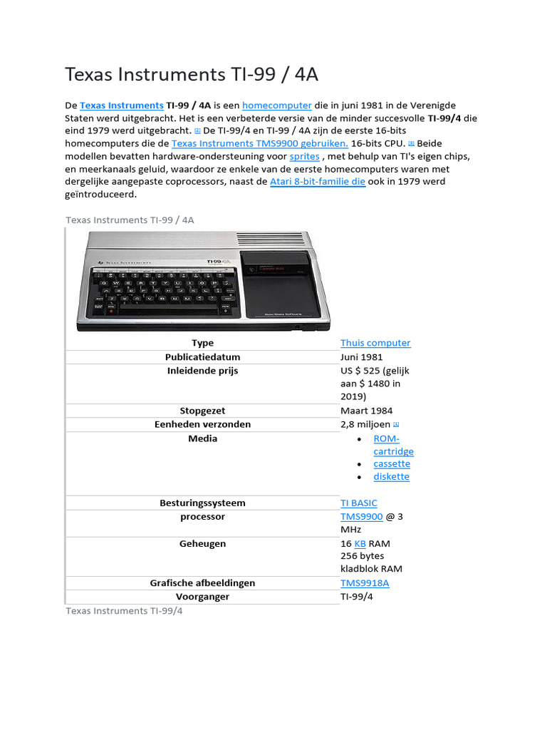 Ti99 4A Docu | PDF