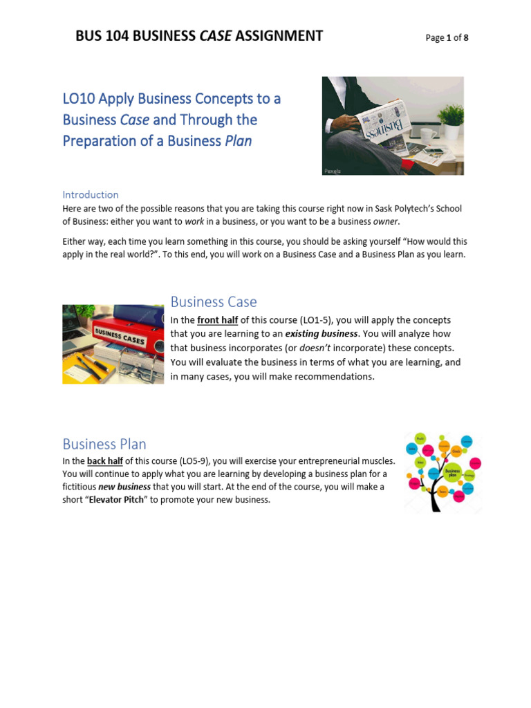 Business Case Assignment BUS104 F24 | PDF