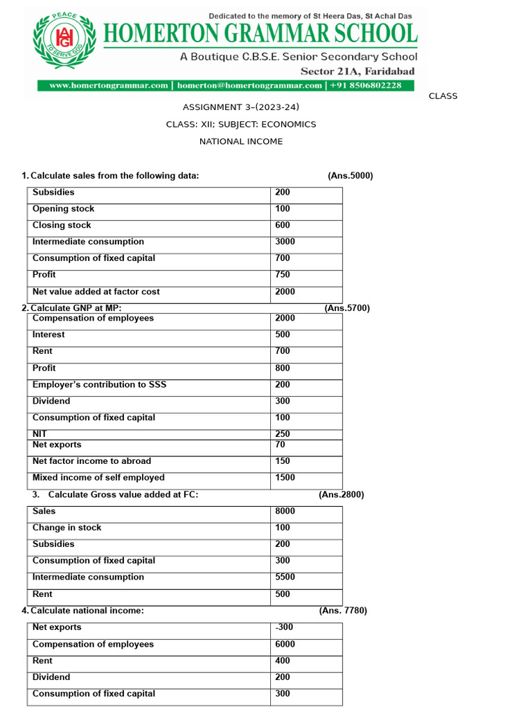 Assignment 3 National Income | PDF