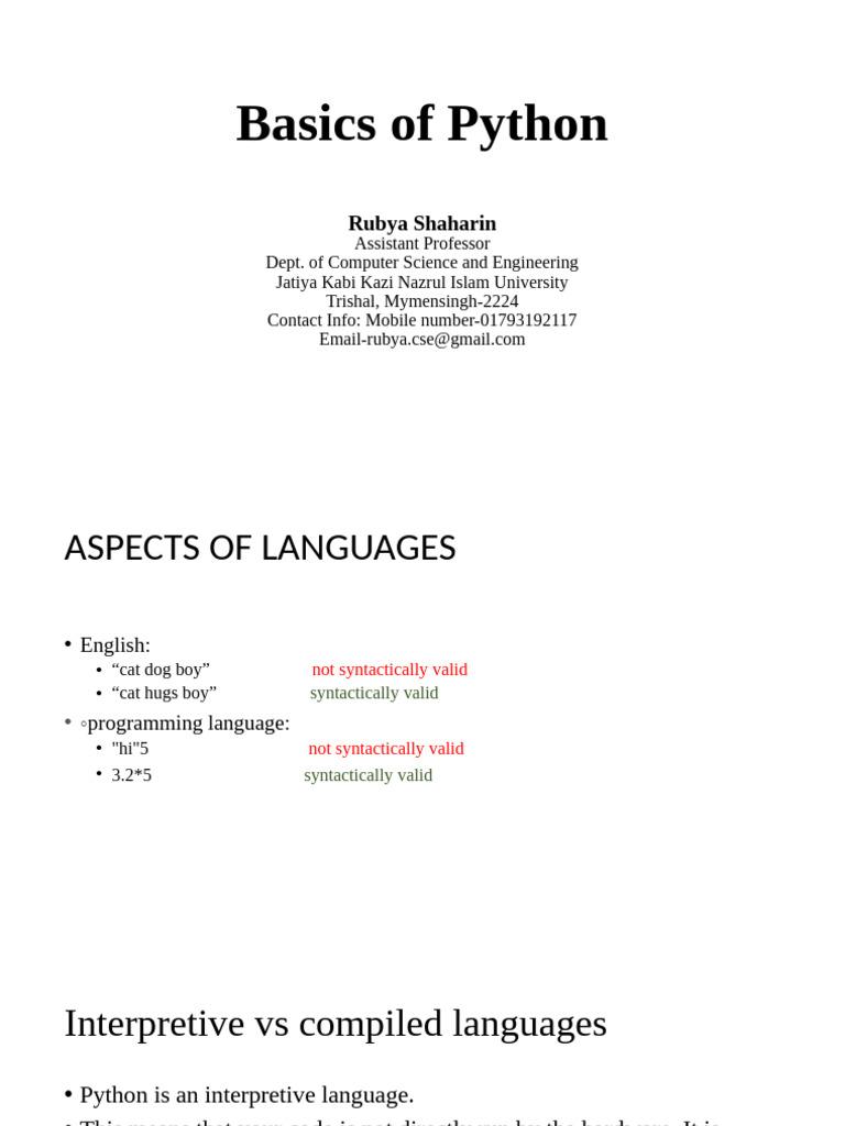 Basics of Python | PDF