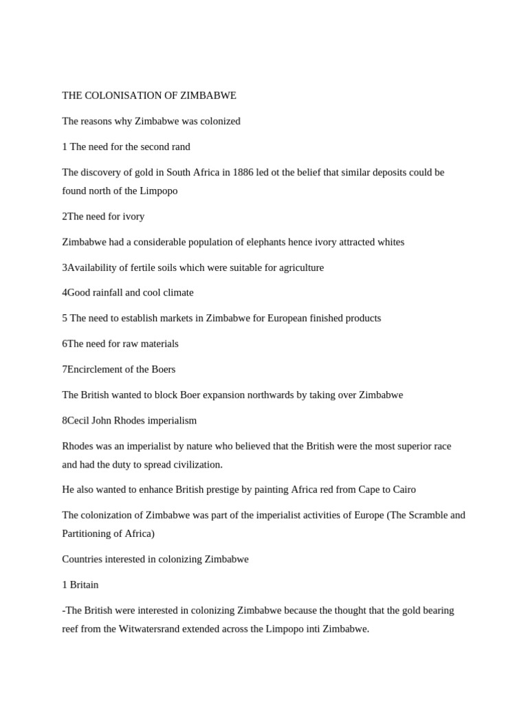 HISTORY OF ZIMBABWE visual data 3