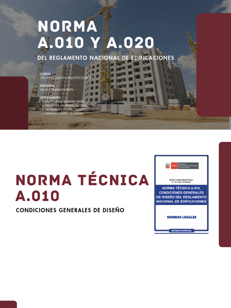 Norma A.010 y A.020 | PDF