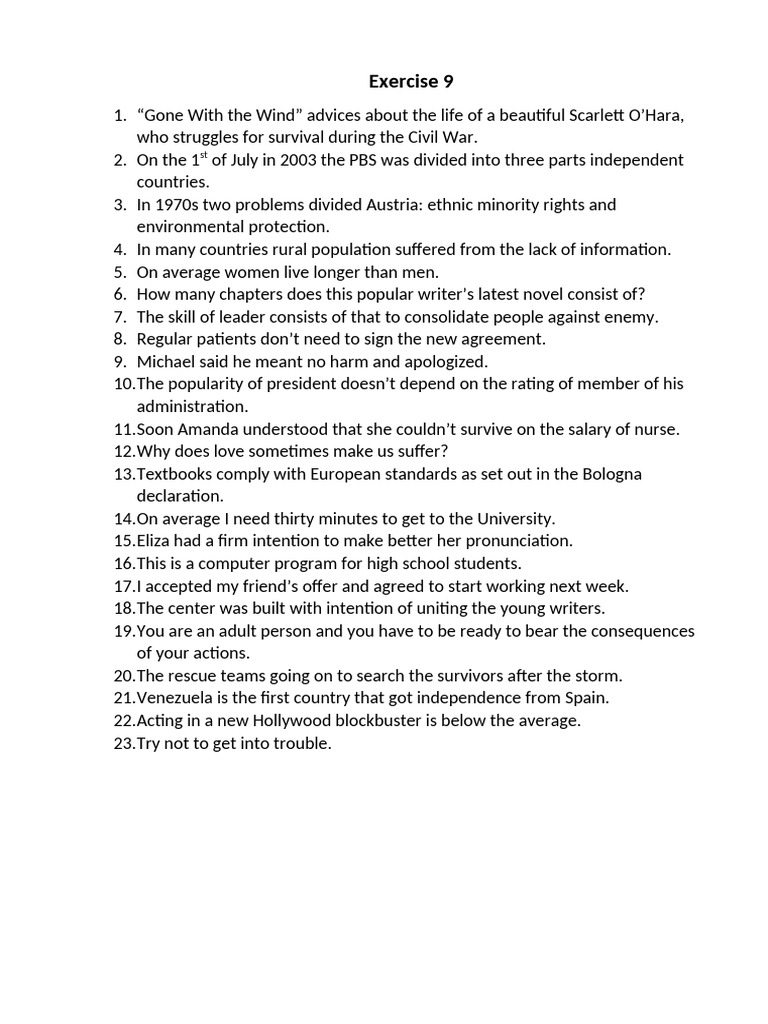 Exercise 9 | PDF