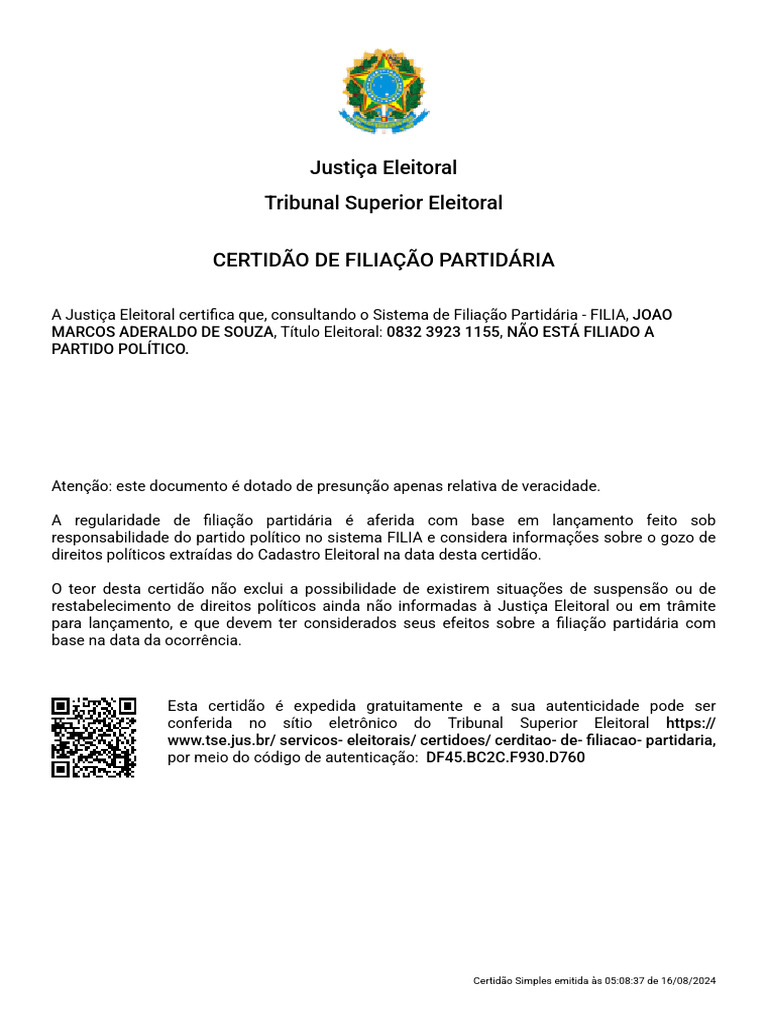 Certidão Pdf