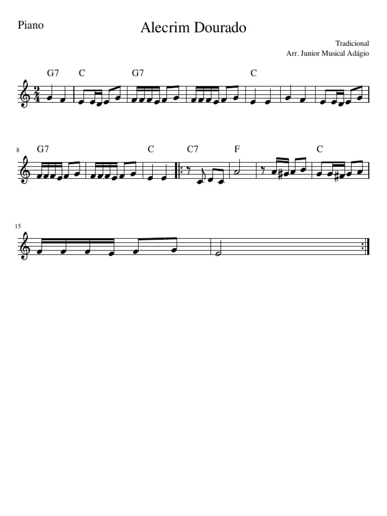 Alecrim Dourado Piano | PDF
