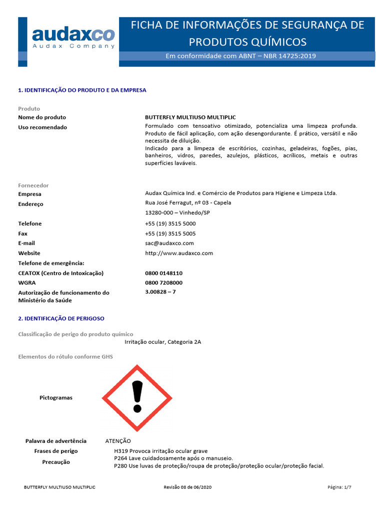 Fispq GHS - Butterfly Multiuso Multiplic Rev 08 | PDF