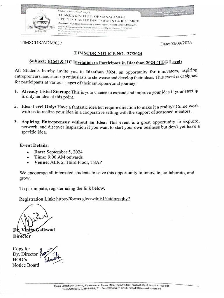 Ideathon Notice | PDF