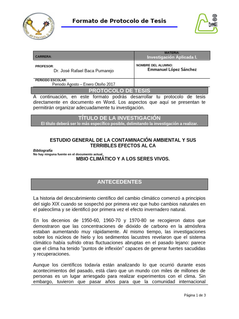 Formato Protocolo | PDF