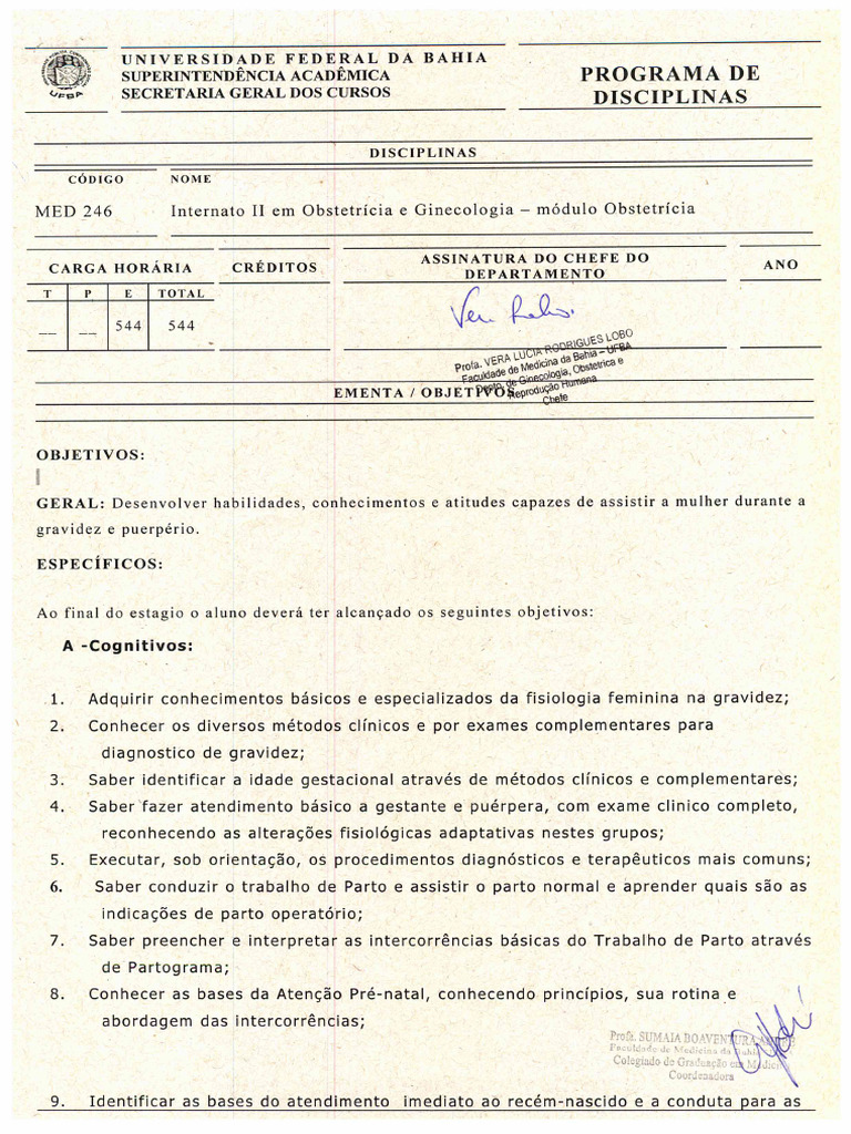 Internato II em Obstetricia e Ginecologia | PDF