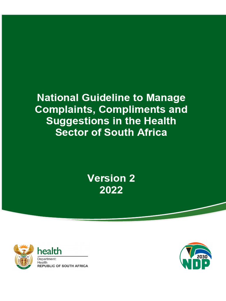 National Guideline To Manage Complaints Compliments and Suggestions ...