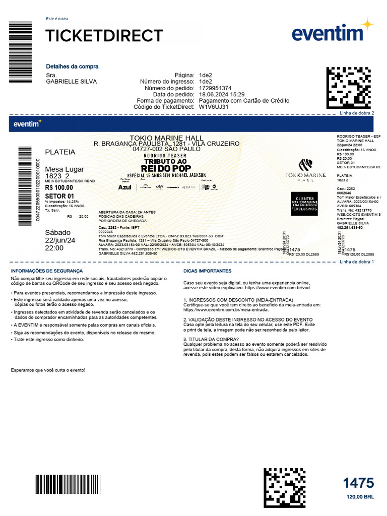 Ticket Direct 1729951374 | PDF