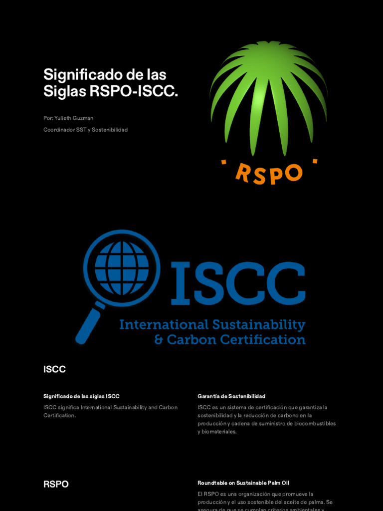 Significado de RSPO e ISCC en Sostenibilidad | PDF | Tecnología