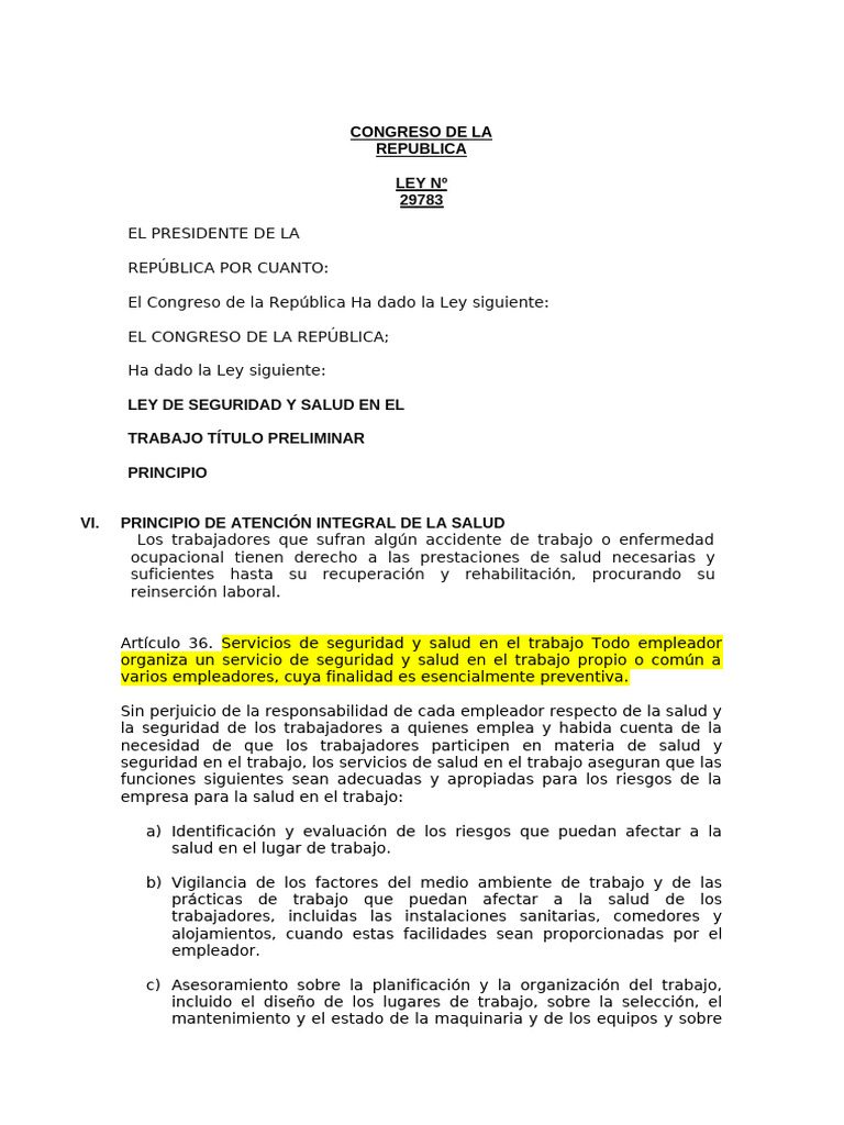Ley 29783 Pdf