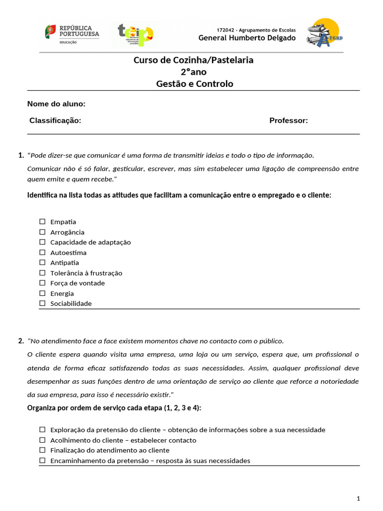 Teste 1 | PDF