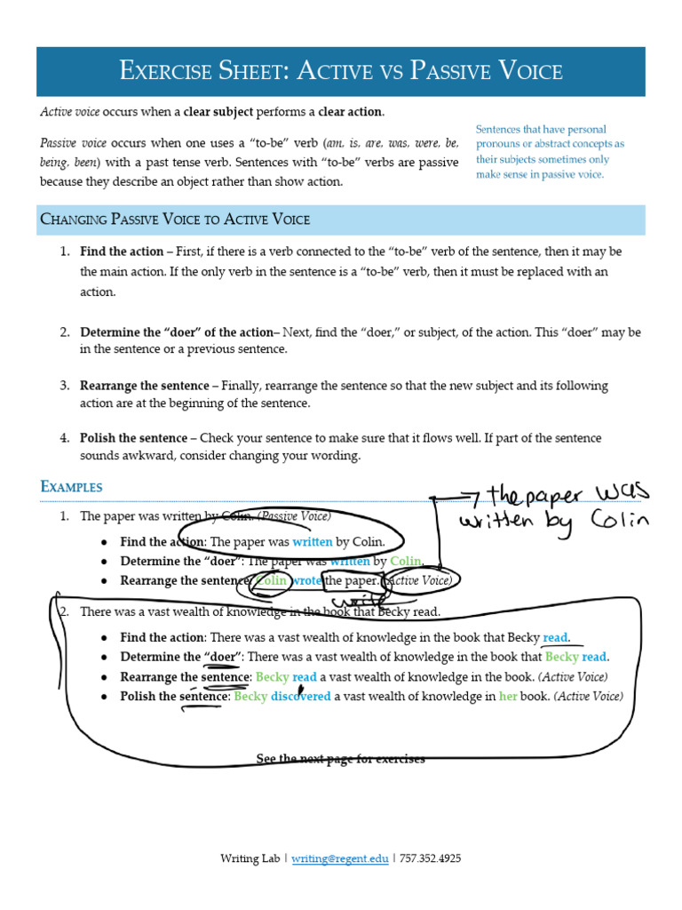 Active and Passive Voice Material | PDF
