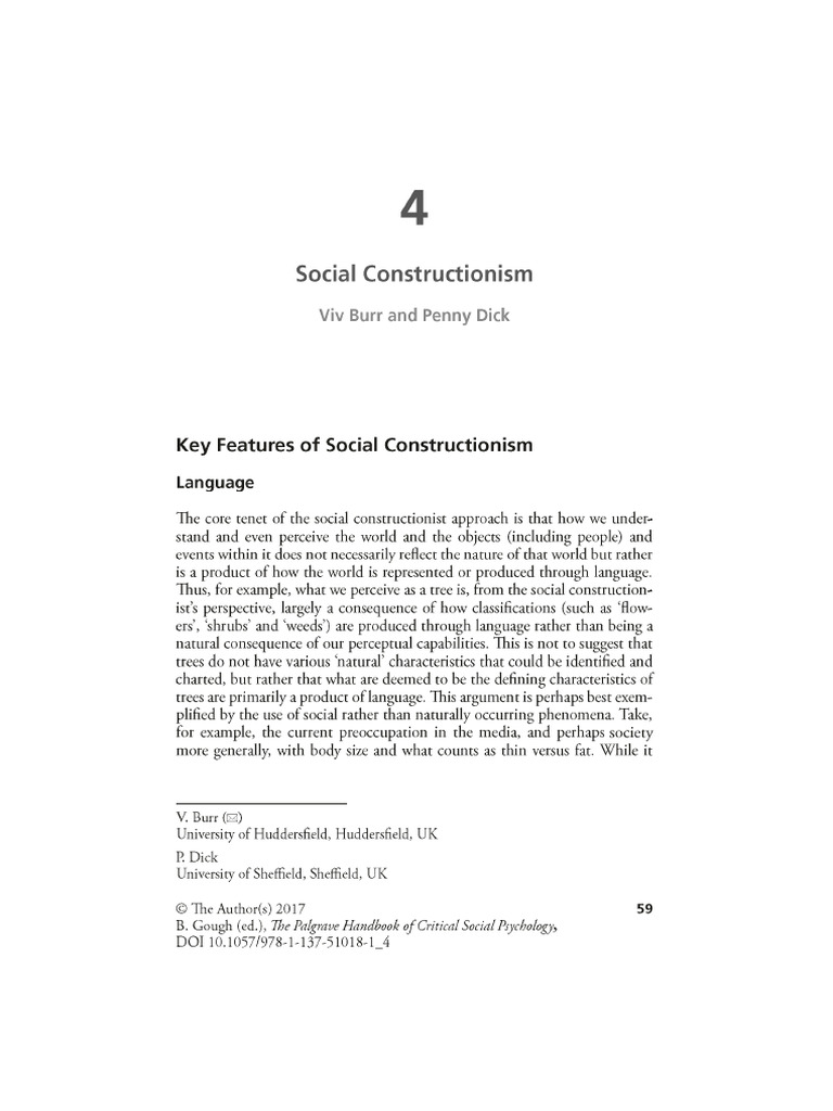 Social Constructionism | PDF