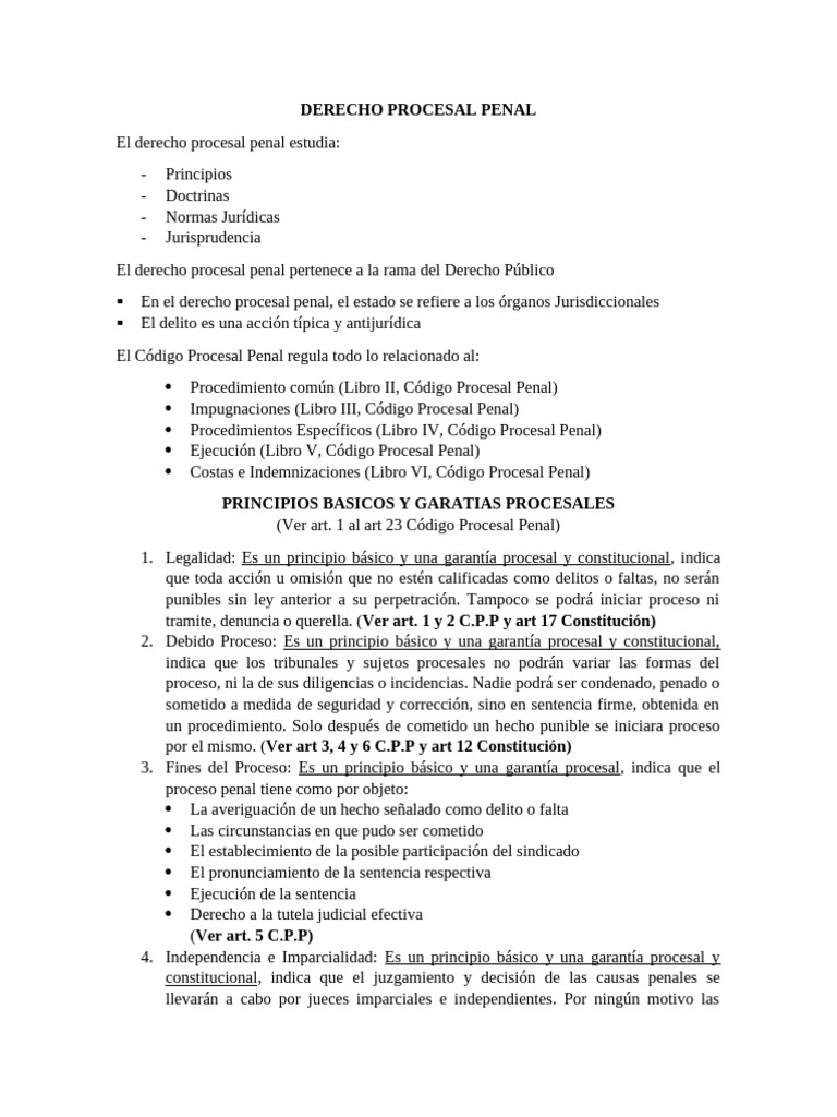 Derecho Procesal Penal | PDF | Debido al proceso | Ley procesal