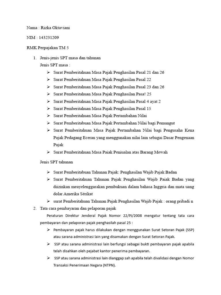 RMK Pajak TM 5 | PDF
