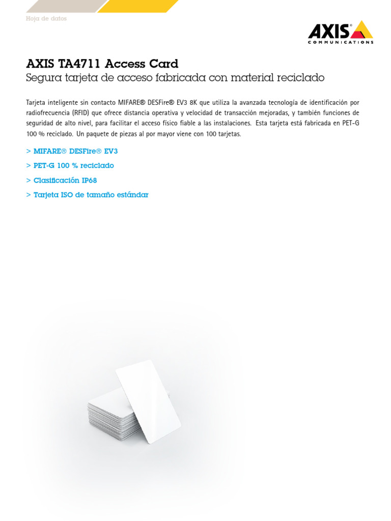 AXIS TA4711 Access Card | PDF