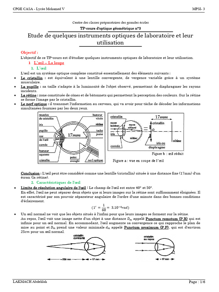 TP-Etude de Quelques Instruments Optiques | PDF