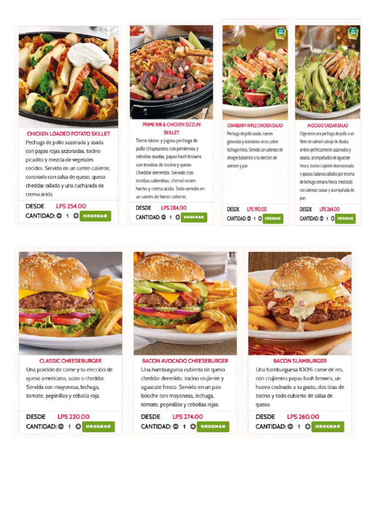 Menu Dennys | PDF