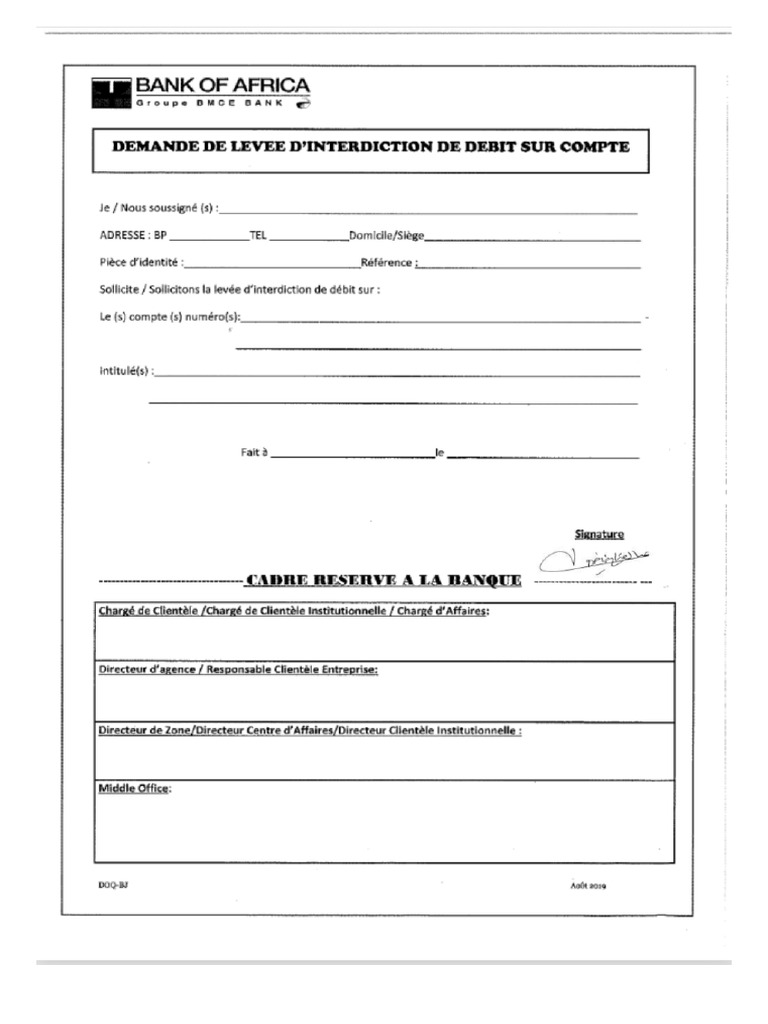 Bank of Africa Form | PDF