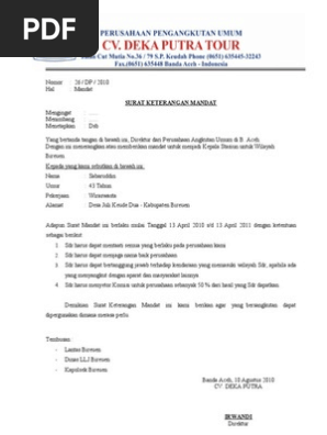 Surat Mandat Pdf