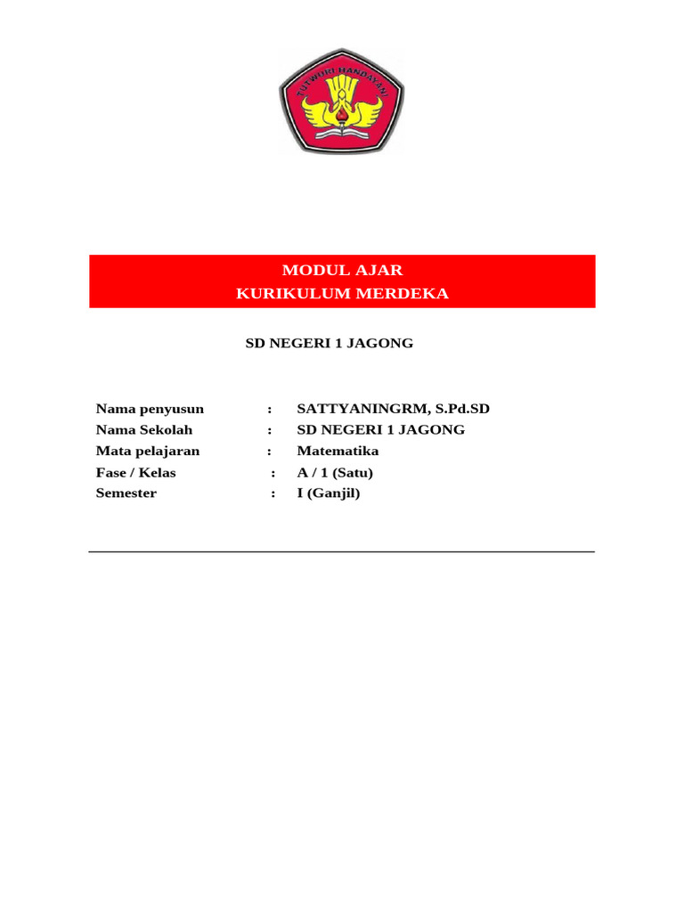 Modul Ajar Matematika 1 | PDF