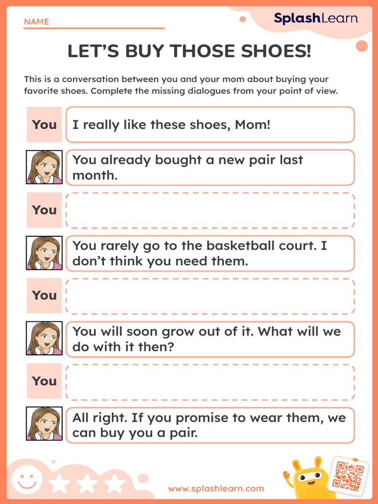 Complete The Conversation Worksheet | PDF