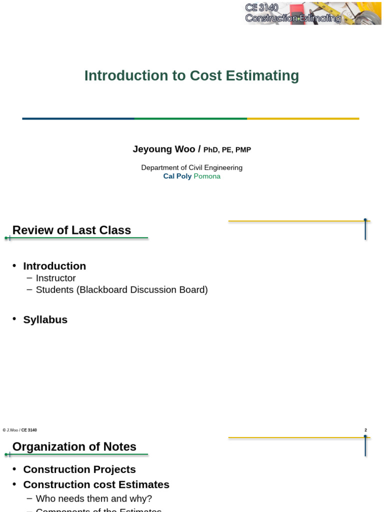 Lec+02 +Introduction+to+Cost+Estimating+ (C) | PDF