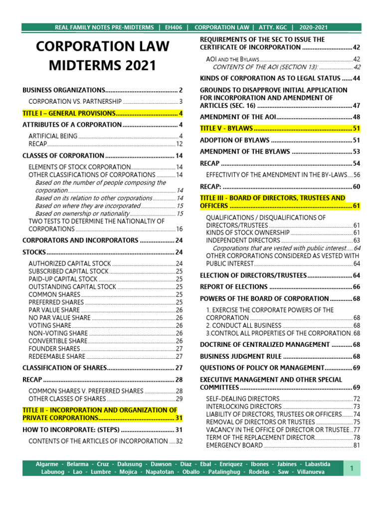 RF Corpo Midterms | PDF
