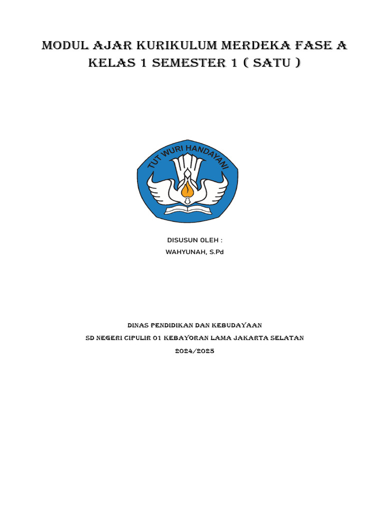 Modul Ajar Kurikulum Merdeka Kelas 1 | PDF