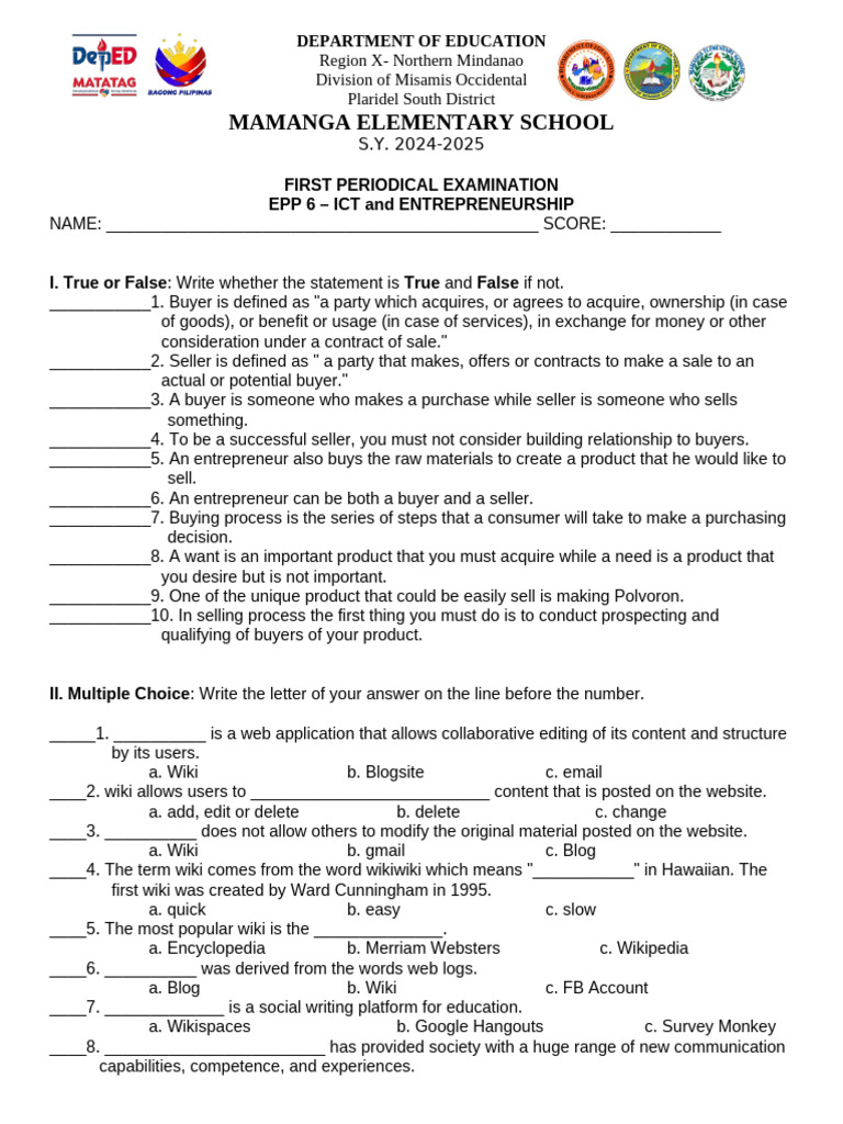 PT - Epp-Ict 6 - Q1 | PDF