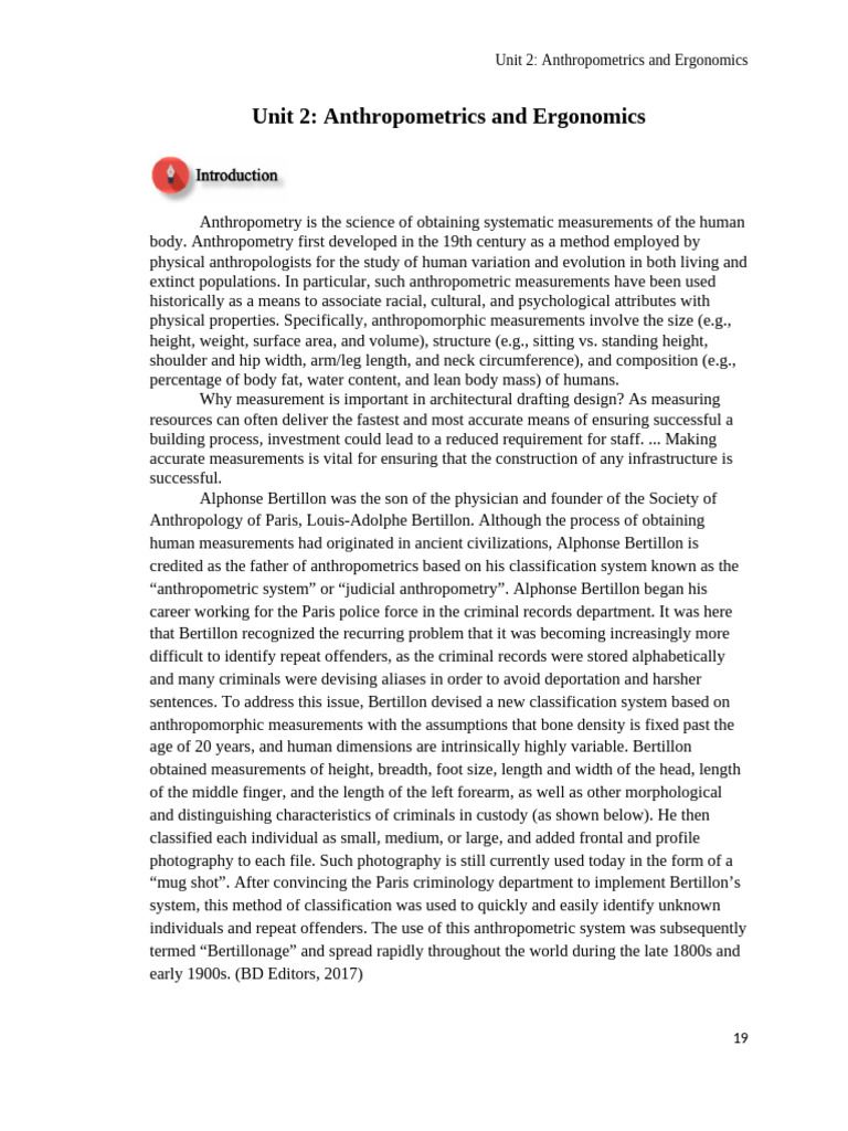 Unit 2 Adt102 Part 1 Anthropometrics And Ergonomics Standard Human