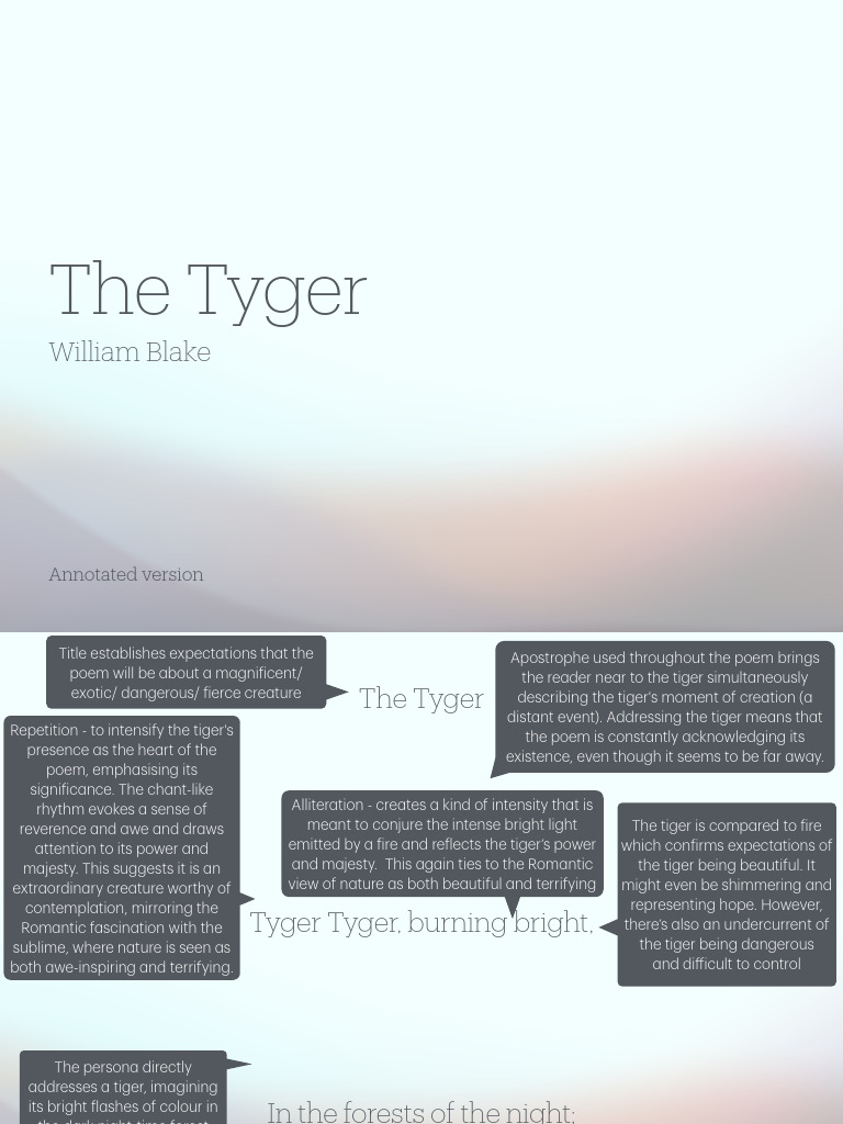 The tyger william blake annotated pdf