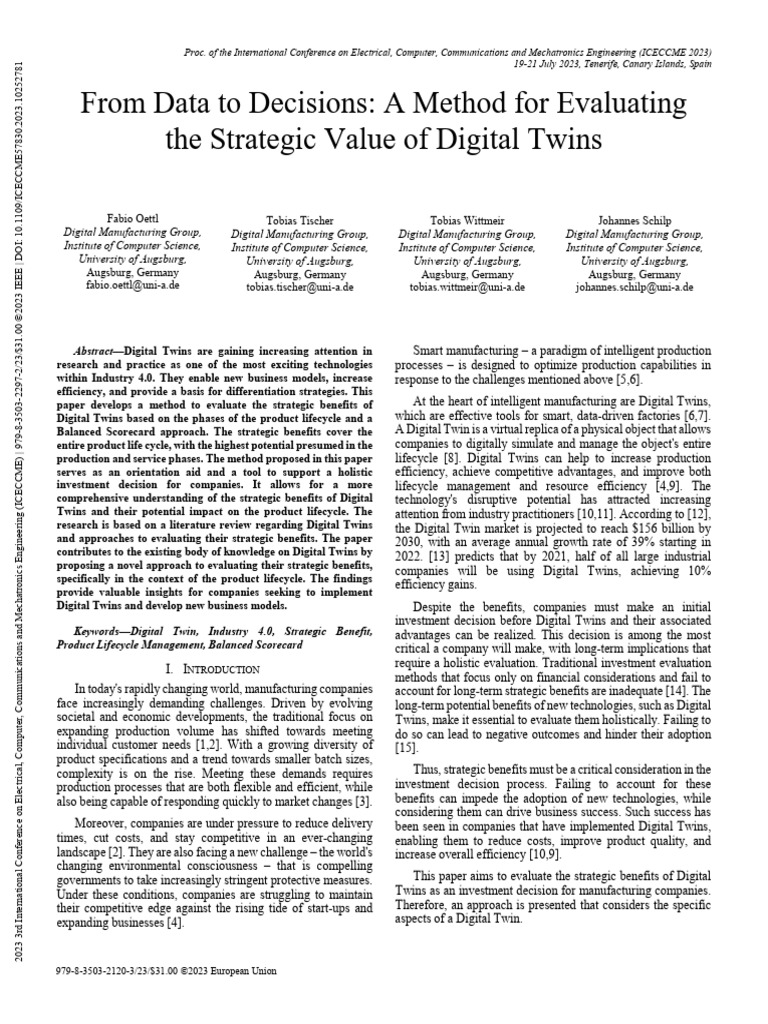 From Data To Decisions A Method For Evaluating The Strategic Value of ...